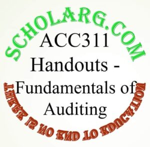 ACC311 Handouts, Assignments, Midterm & Final Term Past Papers